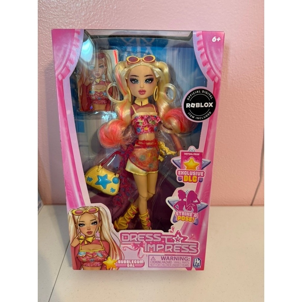 Roblox Dress To Impress Bubblegum Gal Doll with Exclusive DLC Virtual Item NEW